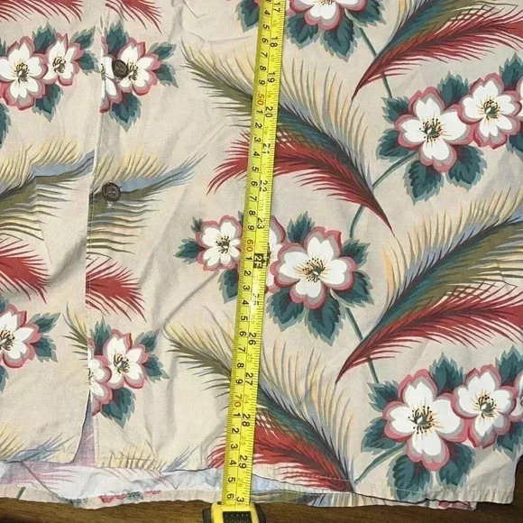 Vintage Reyn Spooner Hawaiian Linen Blend Floral Print S/S Shirt Button Down XL - Picture 6 of 7